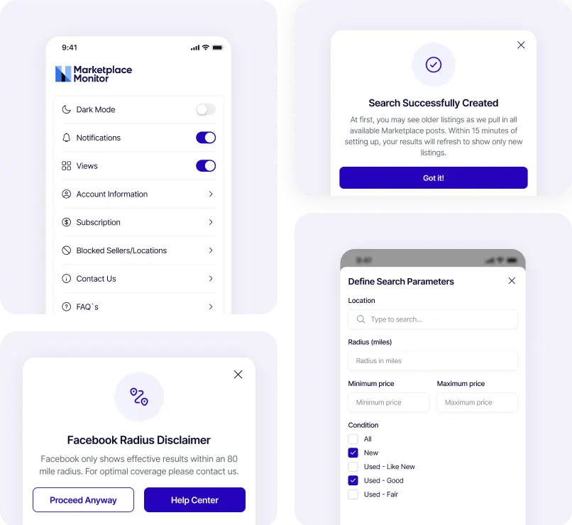 Marketplace Monitor App strategy and solutions